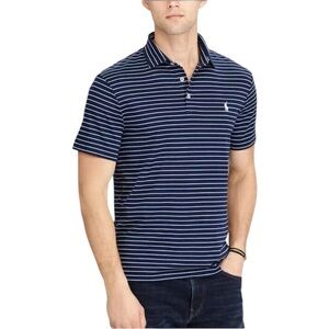 Polo Ralph Lauren Blue & White Striped Polo Shirt XL